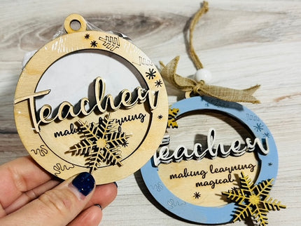 DIY teacher Holiday wood ornament kit
