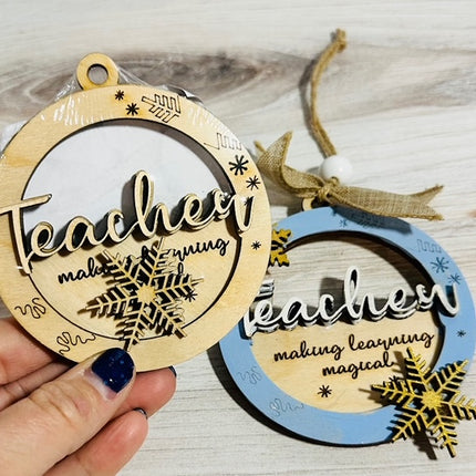 DIY teacher Holiday wood ornament kit
