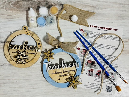 DIY teacher Holiday wood ornament kit