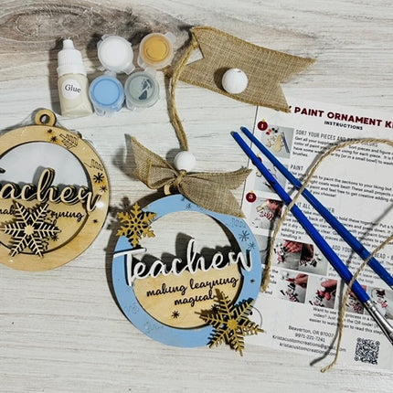 DIY teacher Holiday wood ornament kit