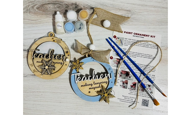 DIY teacher Holiday wood ornament kit