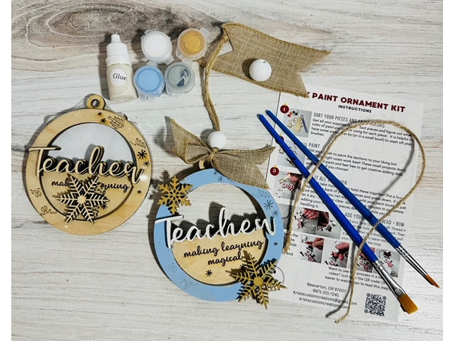 DIY teacher Holiday wood ornament kit