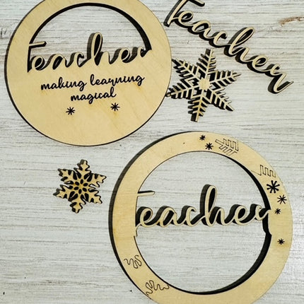 DIY teacher Holiday wood ornament kit