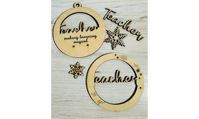 DIY teacher Holiday wood ornament kit