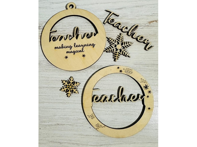 DIY teacher Holiday wood ornament kit