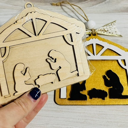 DIY Large Nativity scene wood ornament kit