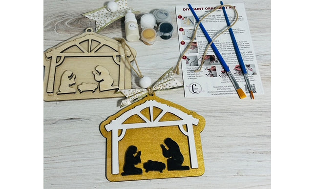 DIY Large Nativity scene wood ornament kit