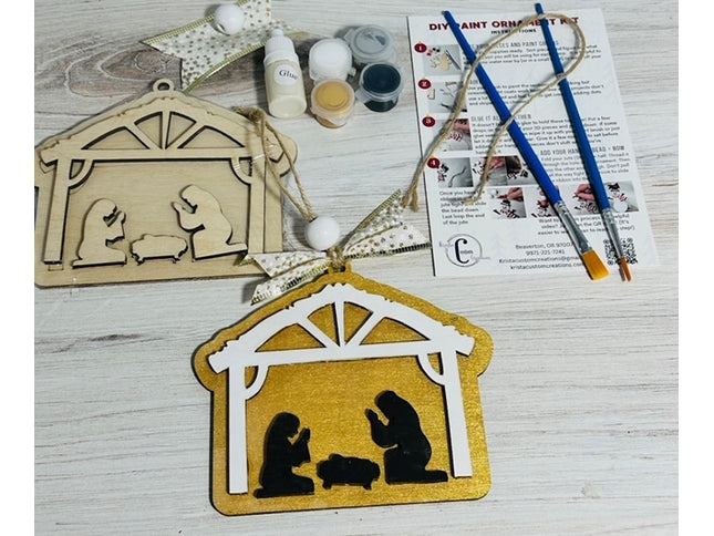 DIY Large Nativity scene wood ornament kit