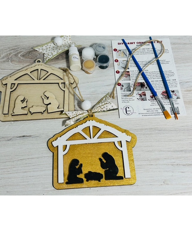 DIY Large Nativity scene wood ornament kit