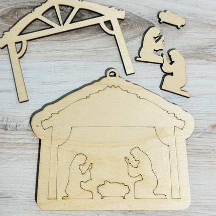 DIY Large Nativity scene wood ornament kit