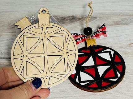 DIY Round Geometric decorative wood ornament kit
