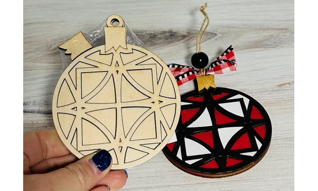 DIY Round Geometric decorative wood ornament kit