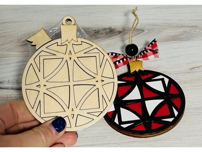 DIY Round Geometric decorative wood ornament kit