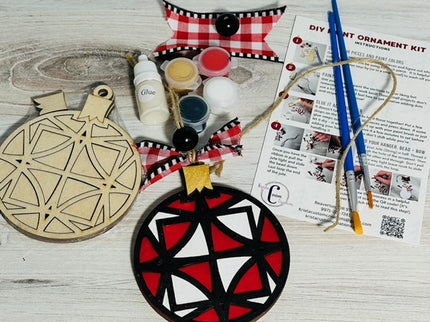 DIY Round Geometric decorative wood ornament kit