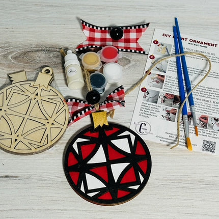 DIY Round Geometric decorative wood ornament kit