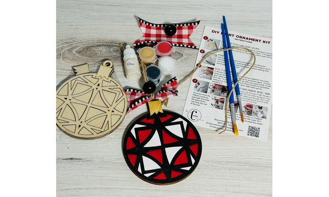 DIY Round Geometric decorative wood ornament kit