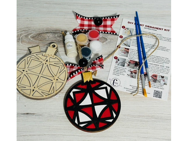 DIY Round Geometric decorative wood ornament kit
