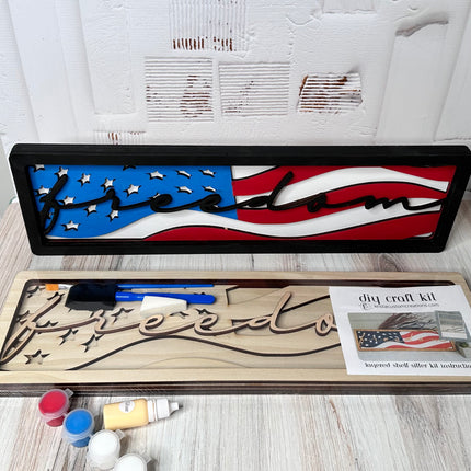 Freedom USA layered shelf sitter DYI Wood Paint Kit, Easy to  intermediate difficulty