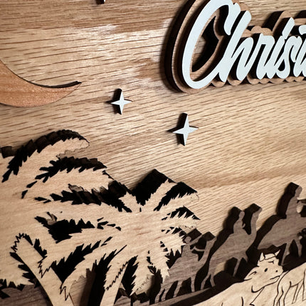 Nativity Christmas Countdown Sign – Handcrafted 3D Layered Wooden Advent Calendar