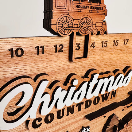 Train Christmas Countdown Sign, Train Advent Calendar