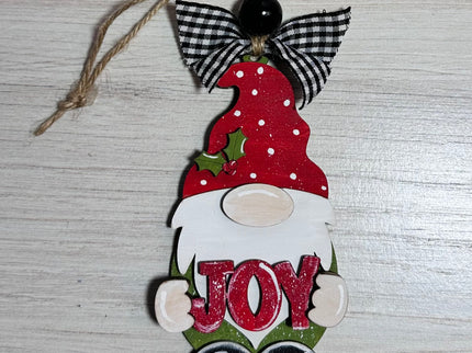 DIY Wood Christmas Gnome with Joy Ornament Kit