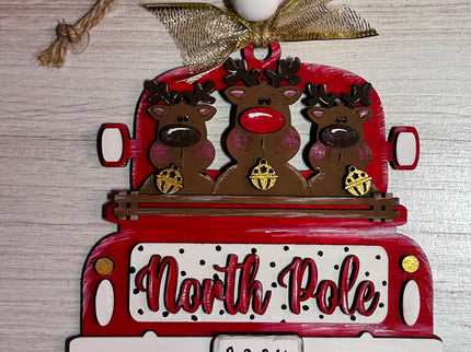 DIY North Pole Reindeer in Vintage Truck Ornament Kit