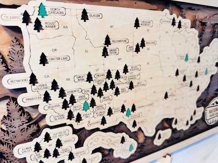 National Park Map, USA National Park Sign, National Park Tracker Check Off List, Travel Map for National Parks