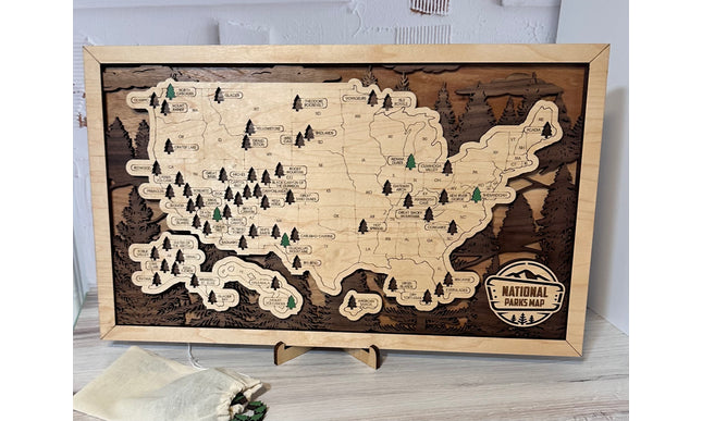 National Park Map, USA National Park Sign, National Park Tracker Check Off List, Travel Map for National Parks
