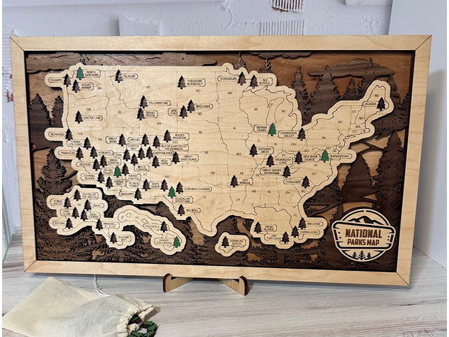 National Park Map, USA National Park Sign, National Park Tracker Check Off List, Travel Map for National Parks