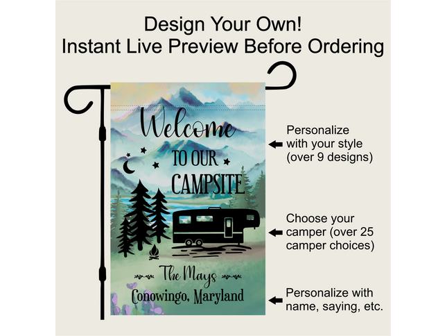 Camper garden Flag, Custom Outdoor Camper Decoration, Personalized Campsite Garden Flag, Gift for Camper
