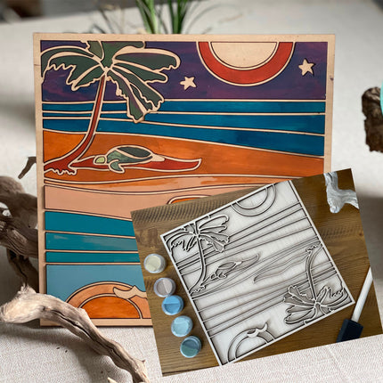 Beach Reflection Landscape DyI Paint Kit