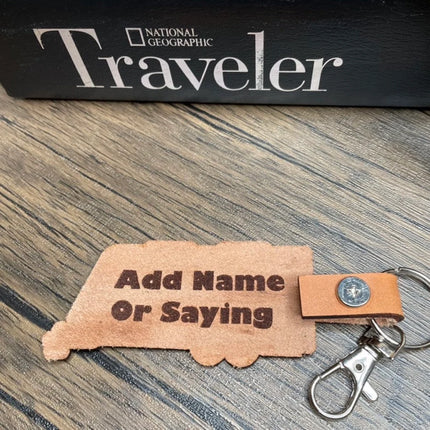Pop-up Tent Trailer leather keychain