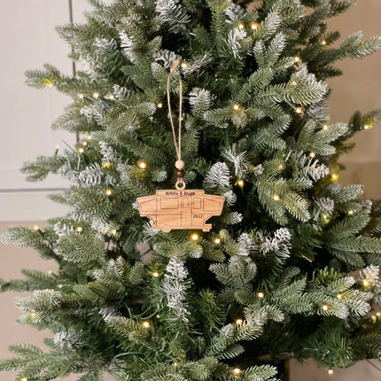 Popup tent Trailer Holiday tree ornament