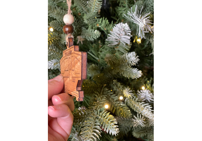 Popup tent Trailer Holiday tree ornament