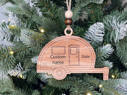 Retro camper trailer Holiday tree ornament