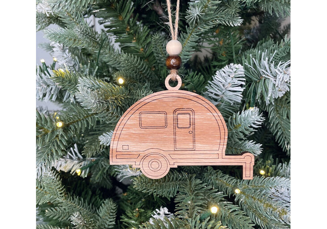 Retro camper trailer Holiday tree ornament