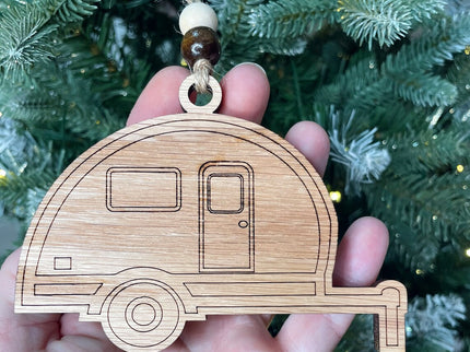 Retro camper trailer Holiday tree ornament