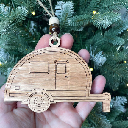 Retro camper trailer Holiday tree ornament