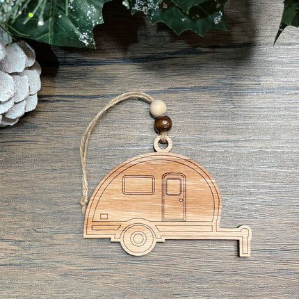 Retro camper trailer Holiday tree ornament