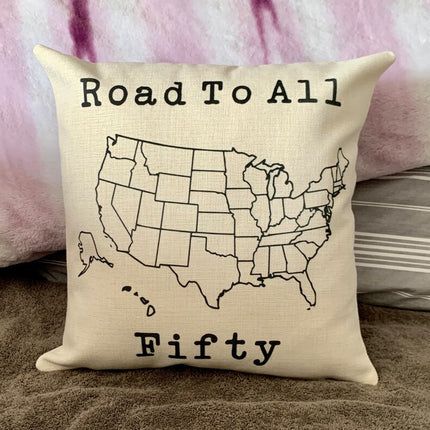 Road To All 50 Travel pillow cover