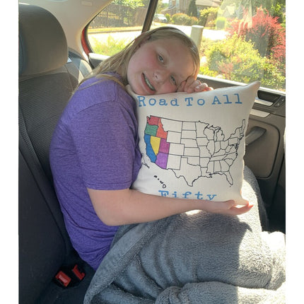 Road To All 50 Travel pillow cover