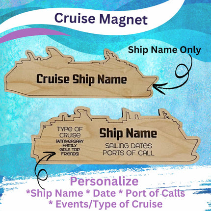 Cruise Door Magnet, Cruise Door Decoration, Personalized Cruise Ship Wood Magnet, Cruise Tracker