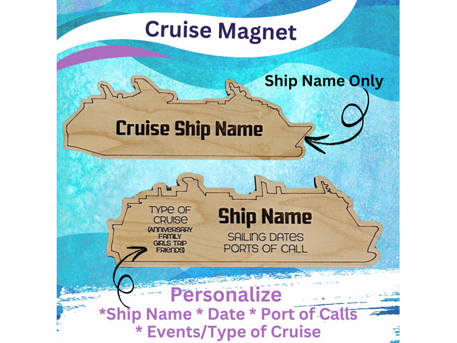 Cruise Door Magnet, Cruise Door Decoration, Personalized Cruise Ship Wood Magnet, Cruise Tracker