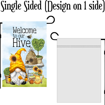 Gnome Garden Flag, Spring Yard Sign, Summer Gnome Yard Sign, Outdoor Welcome Garden Flag
