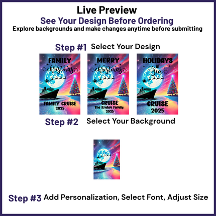 Holiday Cruise Ship Door Sign, Personalized Magnetic Cruise Banner, Custom Christmas Cruise Decoration