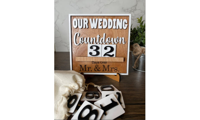 Wedding countdown wood sign
