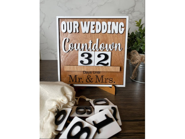Wedding countdown wood sign