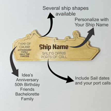 Cruise Door Magnet, Cruise Door Decoration, Personalized Cruise Ship Wood Magnet, Cruise Tracker