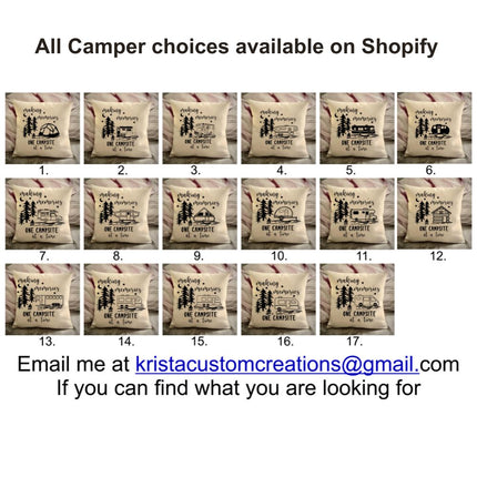 Class C Camper Decorative Pillow Cover - Making Memories Campsite pillow cover - Personalize camper gift - USA Travel Map Pillow Camping decor