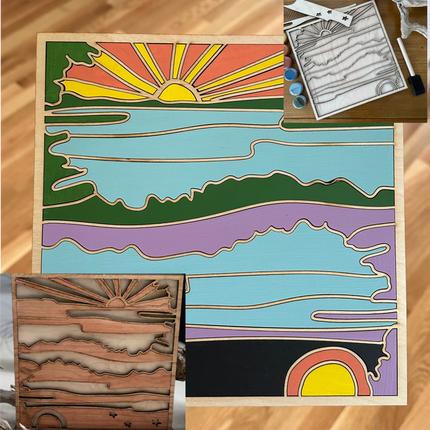 Lake Reflection Landscape DyI Paint Kit